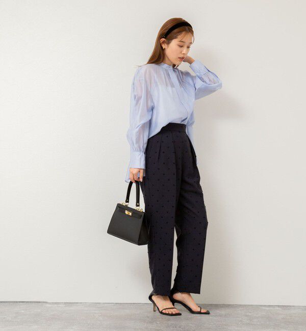 NOLLEY'S「《セットアップ対応》ウォッシャブルドットツッキリツータックテーパードパンツ」|その他|