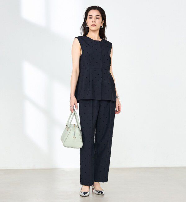 NOLLEY'S「《セットアップ対応》ウォッシャブルドットツッキリツータックテーパードパンツ」|その他|