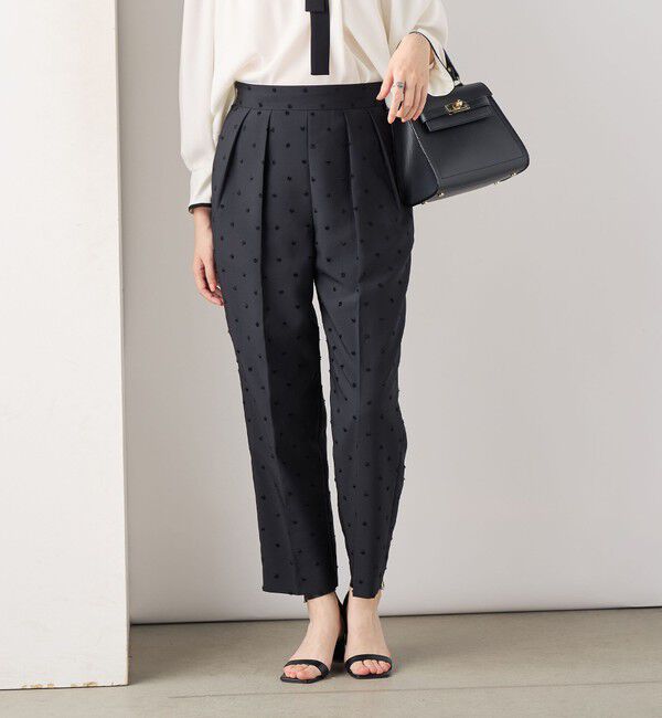 NOLLEY'S「《セットアップ対応》ウォッシャブルドットツッキリツータックテーパードパンツ」|その他|