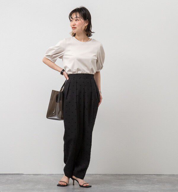 NOLLEY'S「《セットアップ対応》ウォッシャブルドットツッキリツータックテーパードパンツ」|その他|