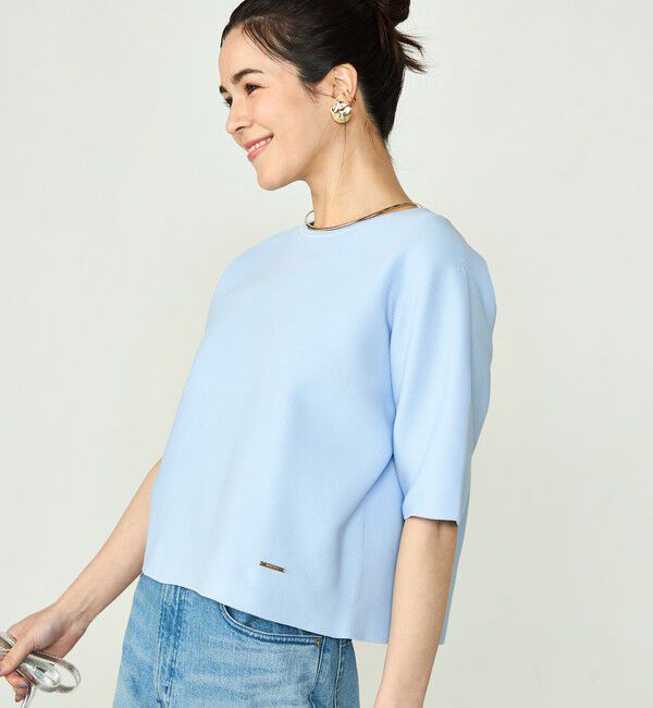 NOLLEY'S「《手洗い可能》ホールガーメントニットTシャツ」|ニット・セーター|