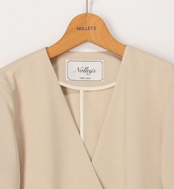 NOLLEY'S「《セットアップ対応》ウォッシャブルドライトロピカルノーカラーダブルジャケット」|ノーカラージャケット|