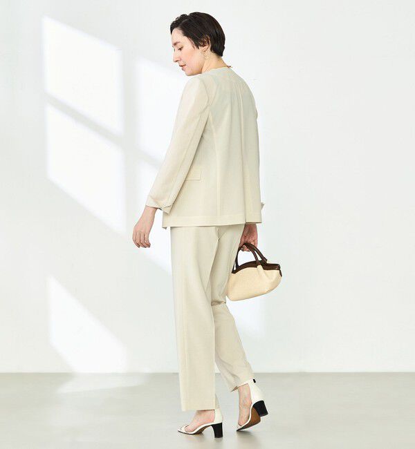 NOLLEY'S「《セットアップ対応》ウォッシャブルドライトロピカルノーカラーダブルジャケット」|ノーカラージャケット|