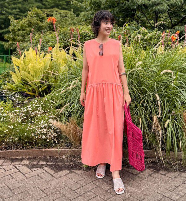 NOLLEY'S「撥水ストレッチタフタギャザーワンピース」|ワンピース|