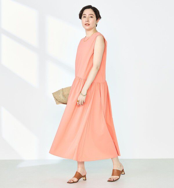 NOLLEY'S「撥水ストレッチタフタギャザーワンピース」|ワンピース|