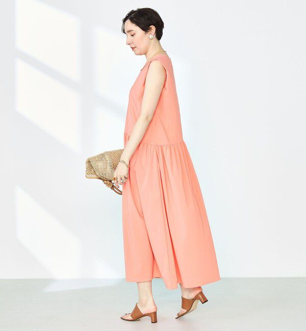 NOLLEY'S「撥水ストレッチタフタギャザーワンピース」|ワンピース|