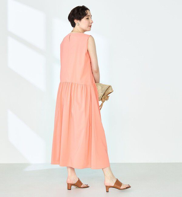 NOLLEY'S「撥水ストレッチタフタギャザーワンピース」|ワンピース|