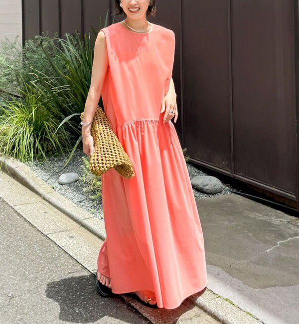 NOLLEY'S「撥水ストレッチタフタギャザーワンピース」|ワンピース|