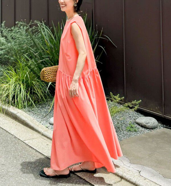 NOLLEY'S「撥水ストレッチタフタギャザーワンピース」|ワンピース|