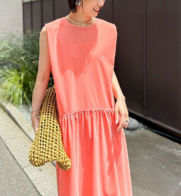 NOLLEY'S「撥水ストレッチタフタギャザーワンピース」|ワンピース|