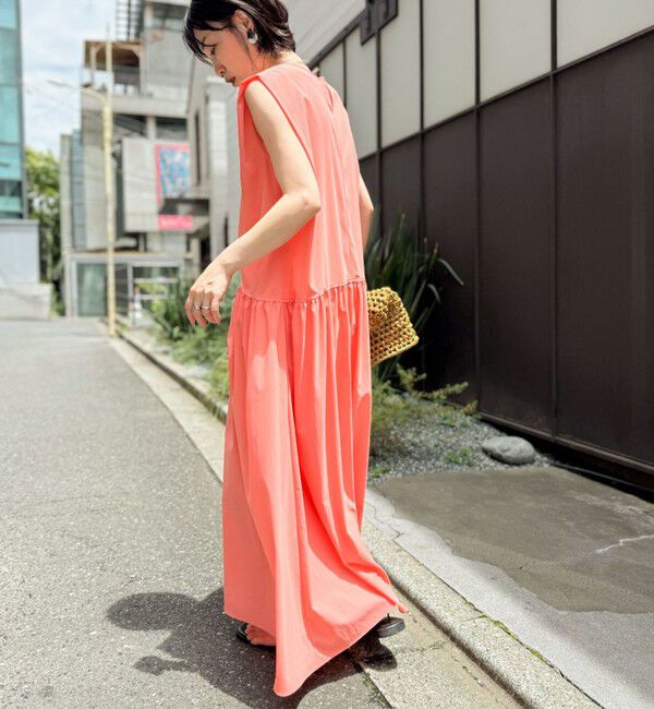 NOLLEY'S「撥水ストレッチタフタギャザーワンピース」|ワンピース|