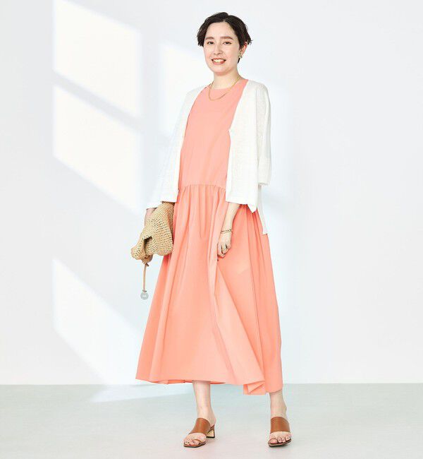 NOLLEY'S「撥水ストレッチタフタギャザーワンピース」|ワンピース|