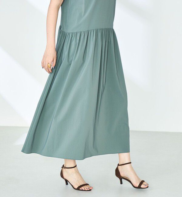 NOLLEY'S「撥水ストレッチタフタギャザーワンピース」|ワンピース|