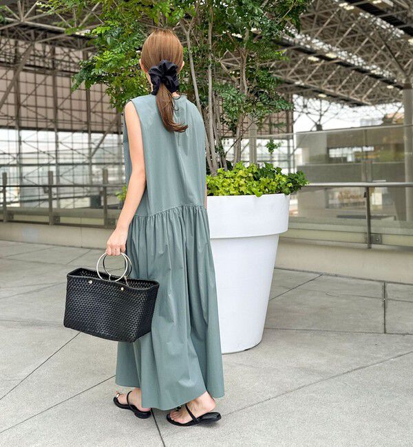 NOLLEY'S「撥水ストレッチタフタギャザーワンピース」|ワンピース|
