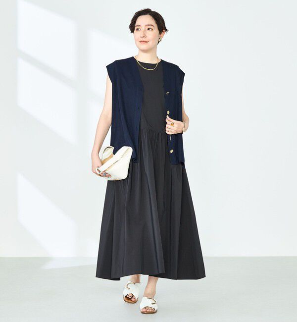 NOLLEY'S「撥水ストレッチタフタギャザーワンピース」|ワンピース|