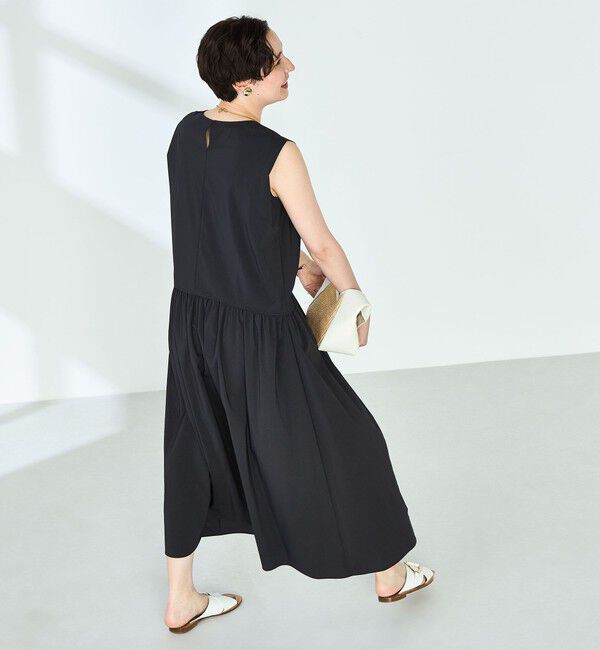 NOLLEY'S「撥水ストレッチタフタギャザーワンピース」|ワンピース|