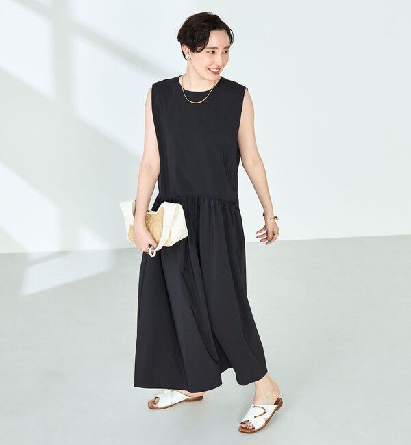 NOLLEY'S「撥水ストレッチタフタギャザーワンピース」|ワンピース|