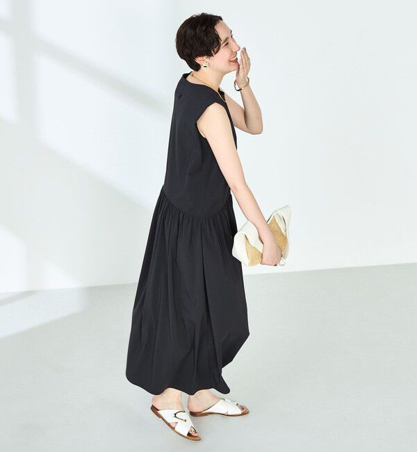 NOLLEY'S「撥水ストレッチタフタギャザーワンピース」|ワンピース|