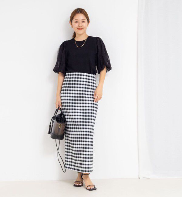 NOLLEY'S sophi「《手洗い可能》袖チュールプルオーバーニット」|ニット・セーター|