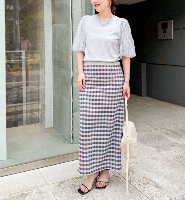 NOLLEY'S sophi「《手洗い可能》袖チュールプルオーバーニット」|ニット・セーター|