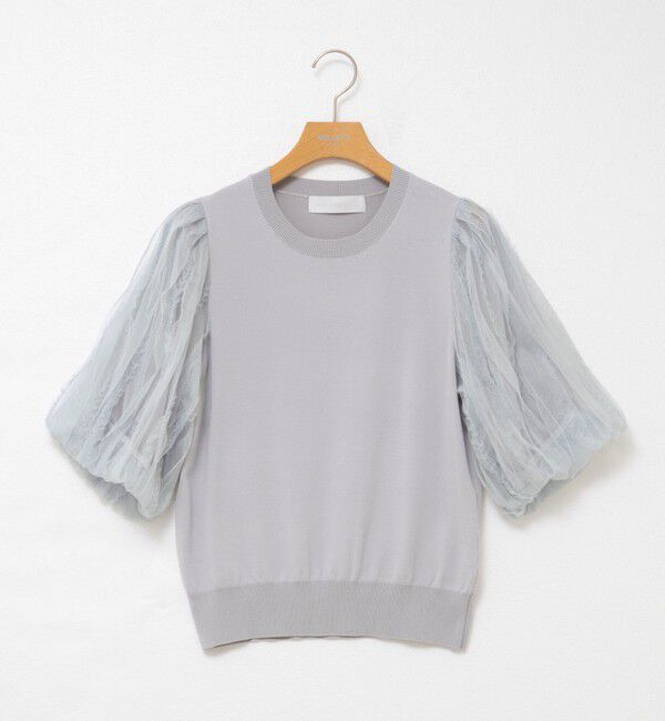 NOLLEY'S sophi「《手洗い可能》袖チュールプルオーバーニット」|ニット・セーター|