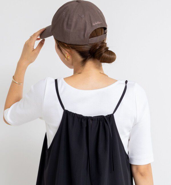 NOLLEY'S「フラワープリント＆ムジキャミワンピース」|ワンピース|