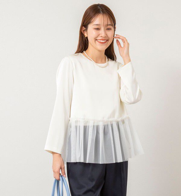 NOLLEY'S「ウォッシャブルオトナサテンペプラムブラウス」|シャツ・ブラウス|