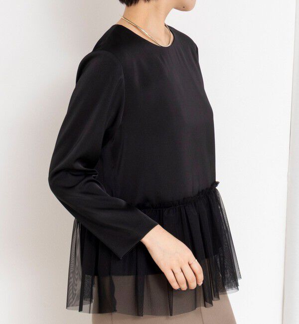 NOLLEY'S「ウォッシャブルオトナサテンペプラムブラウス」|シャツ・ブラウス|