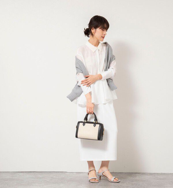NOLLEY'S sophi「チュール襟付オーガンジーフレアシャツブラウス」|シャツ・ブラウス|