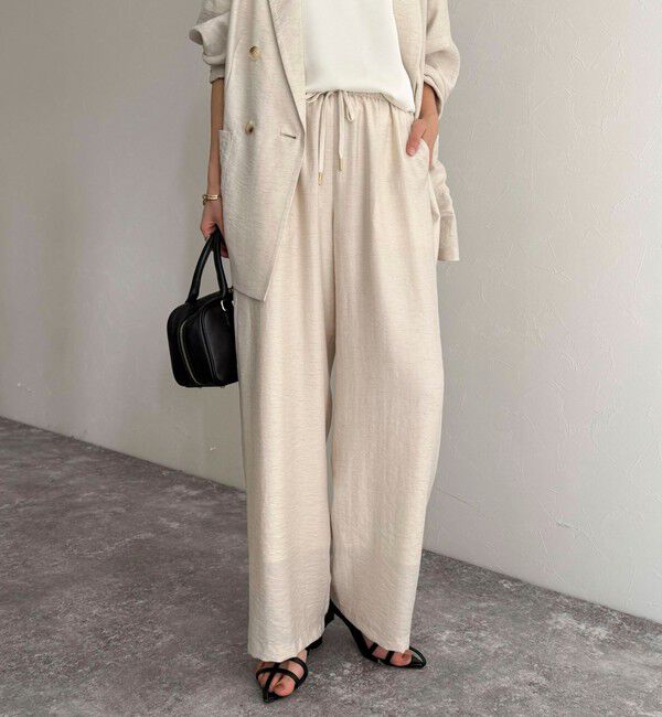 fredy emue「《セットアップ対応》リネン混スラブツイルイージーパンツ」|チノ|