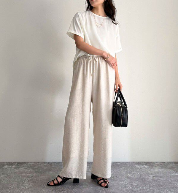 fredy emue「《セットアップ対応》リネン混スラブツイルイージーパンツ」|チノ|