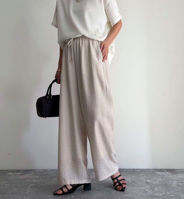 fredy emue「《セットアップ対応》リネン混スラブツイルイージーパンツ」|チノ|