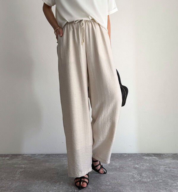 fredy emue「《セットアップ対応》リネン混スラブツイルイージーパンツ」|チノ|