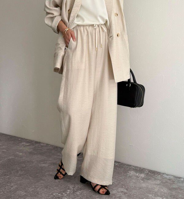 fredy emue「《セットアップ対応》リネン混スラブツイルイージーパンツ」|チノ|