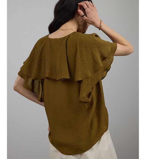 SALON adam et rope'「シルクブレンドラッフルカラーブラウス」|シャツ・ブラウス|
