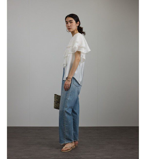 SALON adam et rope'「シルクブレンドラッフルカラーブラウス」|シャツ・ブラウス|