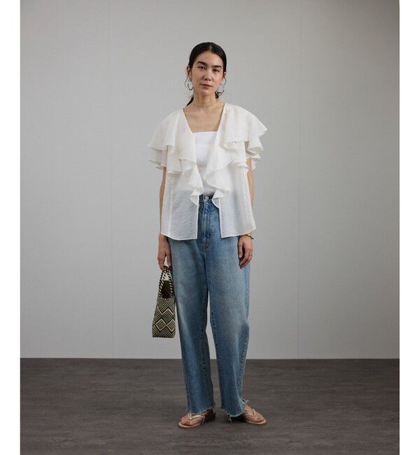 SALON adam et rope'「シルクブレンドラッフルカラーブラウス」|シャツ・ブラウス|