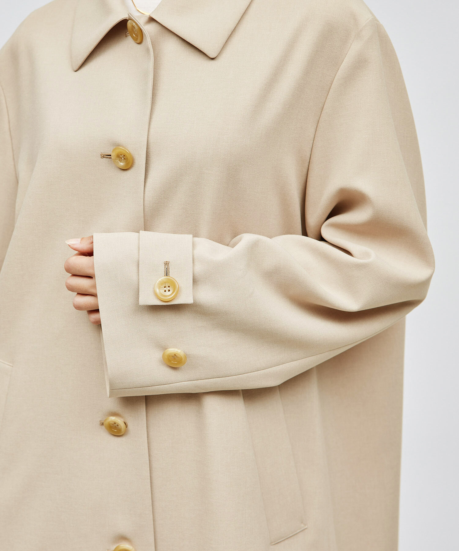 ROPE「ミドル丈ステンカラーコート《軽量・しわになりにくい・ストレッチ素材》」|ステンカラーコート|