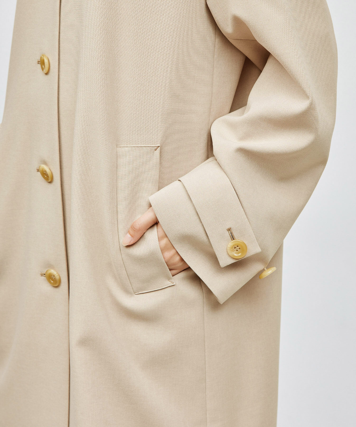 ROPE「ミドル丈ステンカラーコート《軽量・しわになりにくい・ストレッチ素材》」|ステンカラーコート|