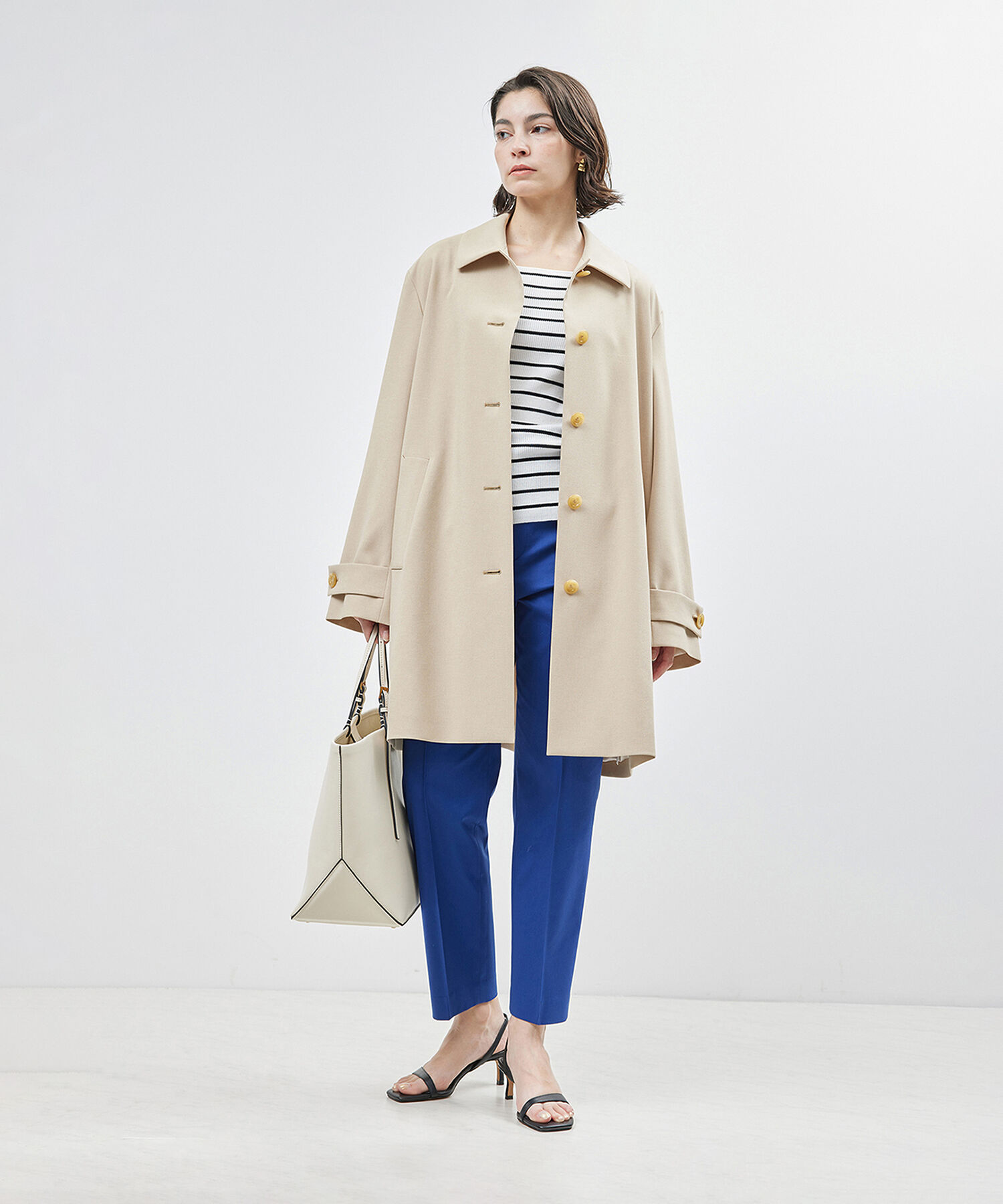 ROPE「ミドル丈ステンカラーコート《軽量・しわになりにくい・ストレッチ素材》」|ステンカラーコート|