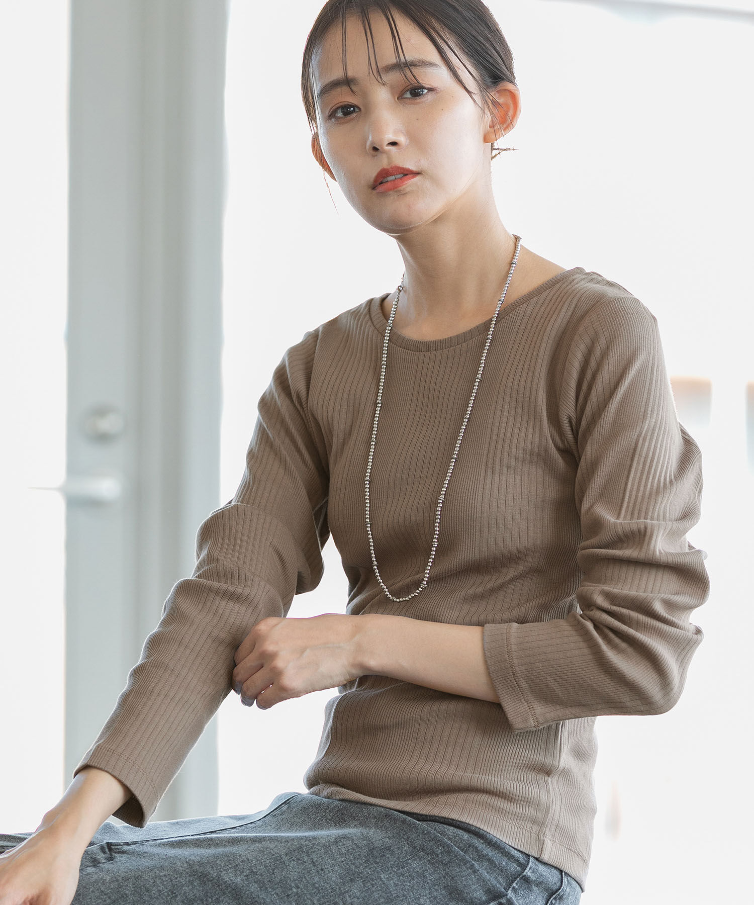 VIS「着回し力抜群のランダムテレコプルオーバー」|Tシャツ・カットソー|ブラウン(22)