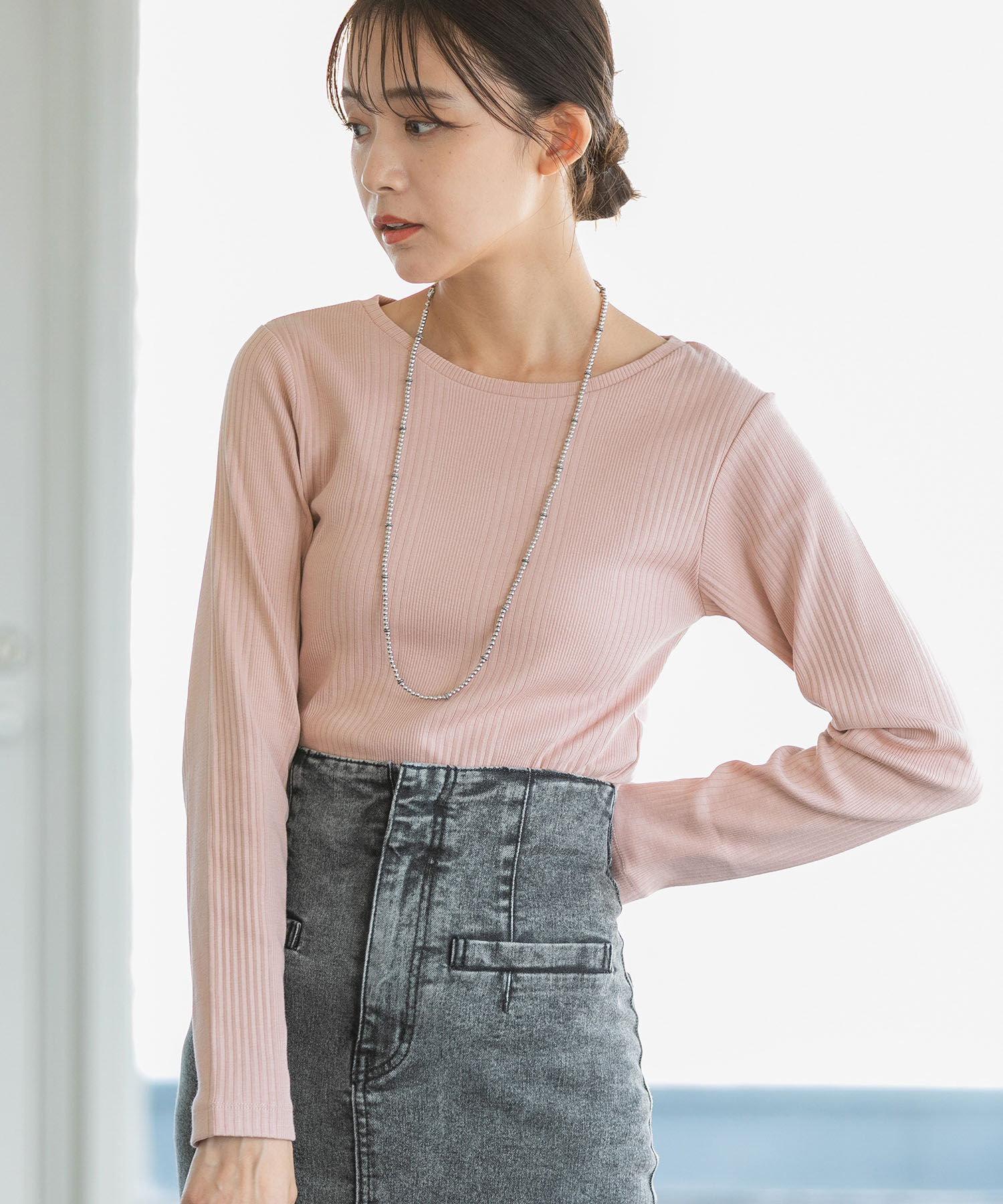 VIS「着回し力抜群のランダムテレコプルオーバー」|Tシャツ・カットソー|ピンク(63)