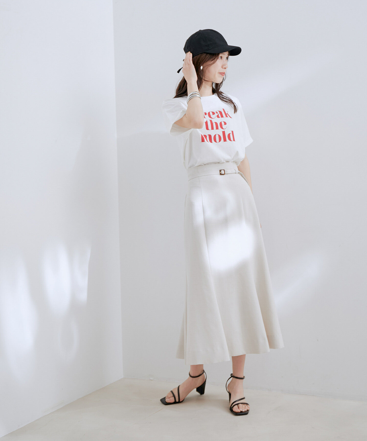 VIS「【新色】【接触冷感・洗える】美easy細ベルトマーメイドスカート」|スカート|