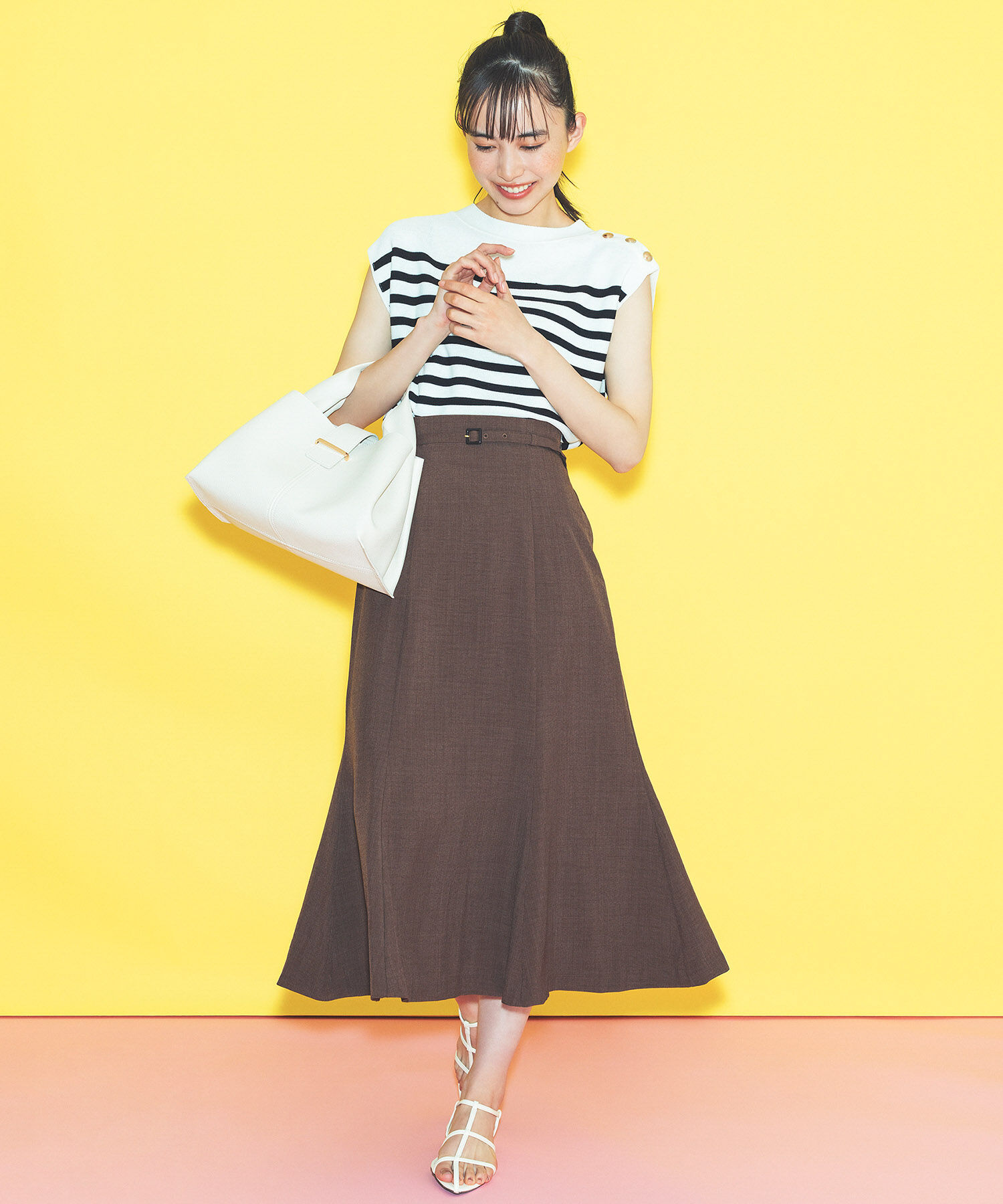 VIS「【新色】【接触冷感・洗える】美easy細ベルトマーメイドスカート」|スカート|