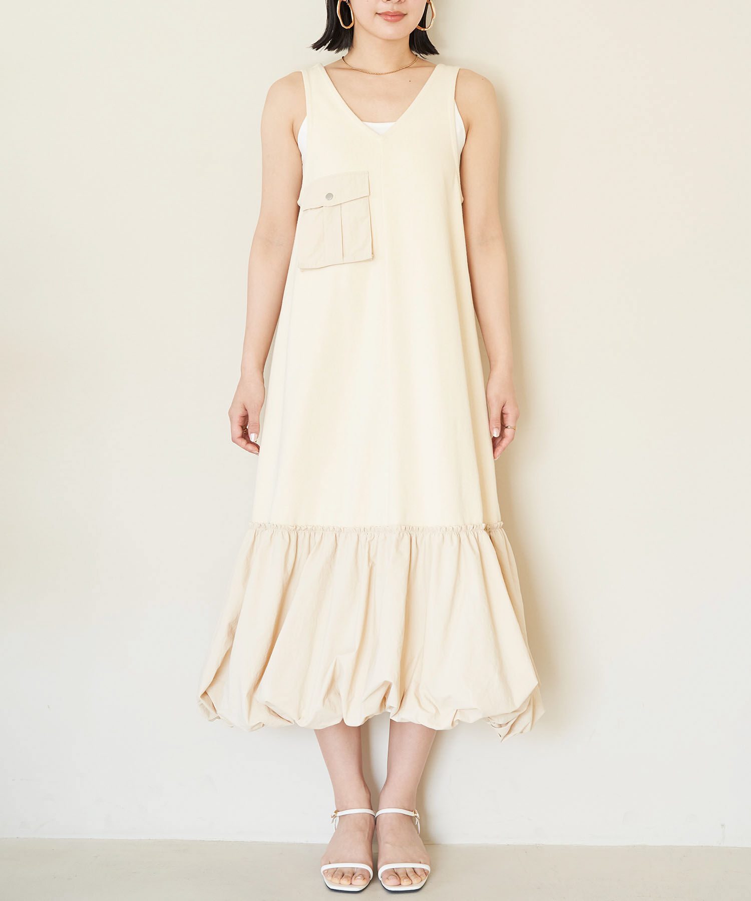 VIS「ドッキングバルーンワンピース【洗える】」|ワンピース|