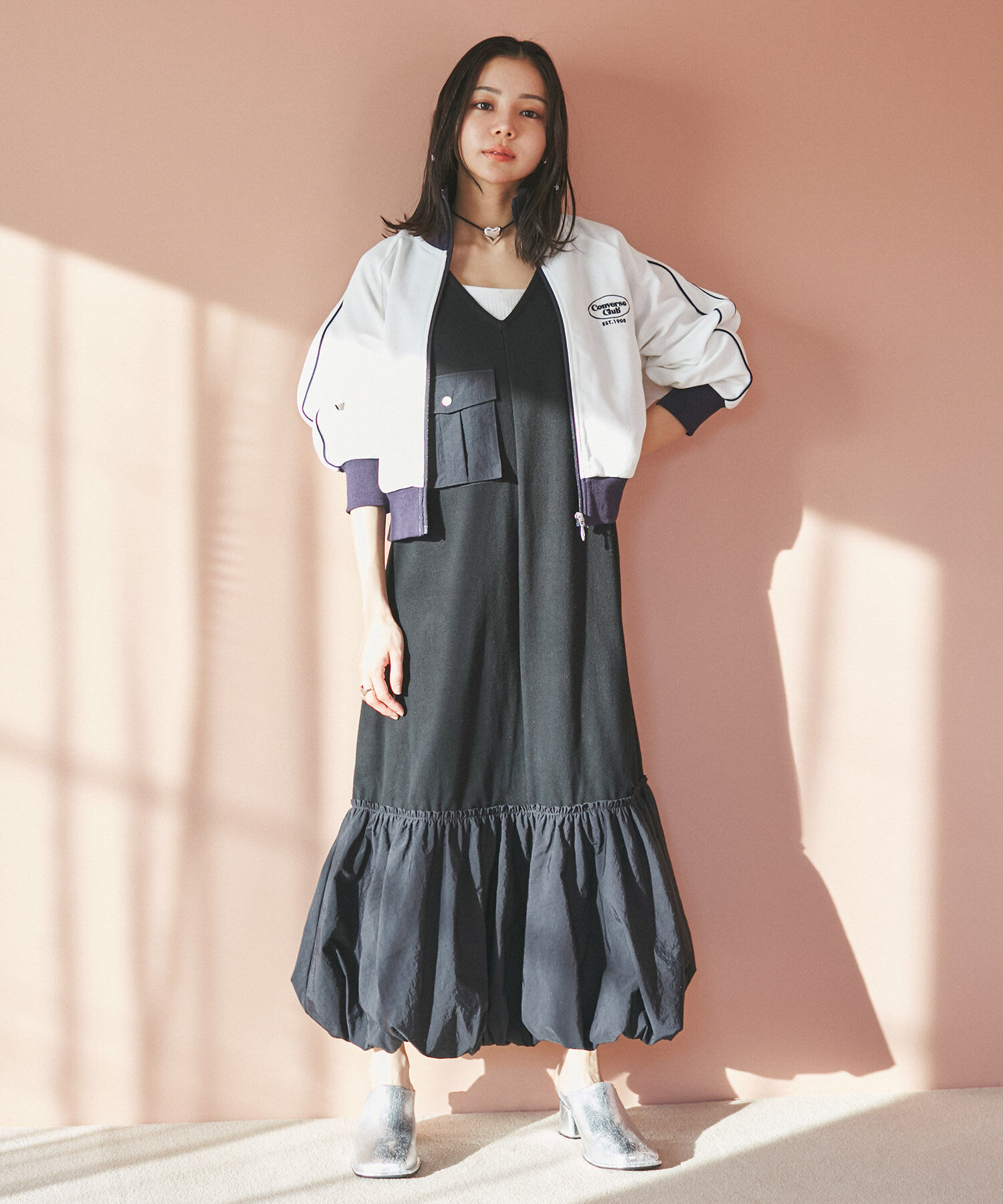 VIS「ドッキングバルーンワンピース【洗える】」|ワンピース|