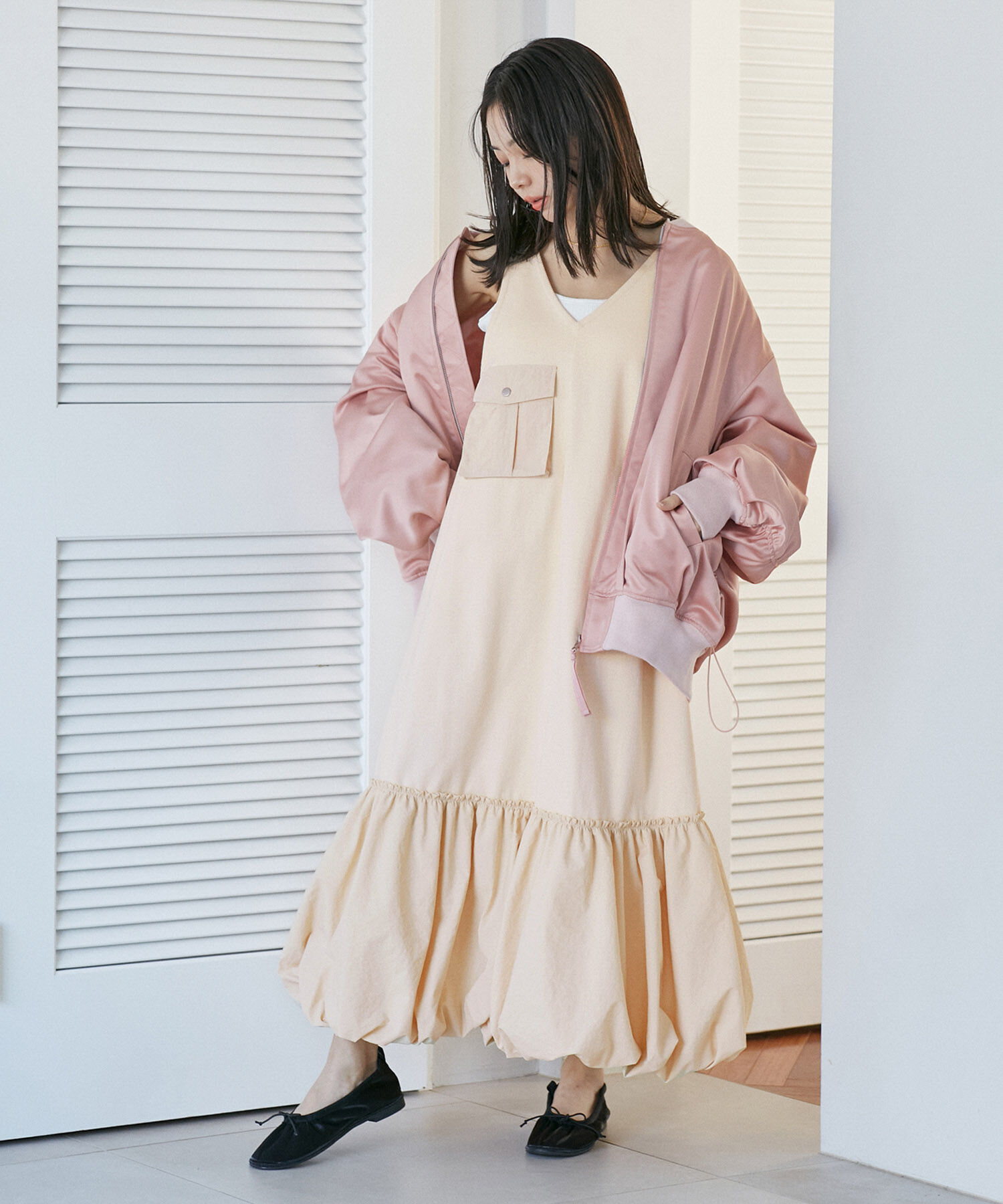 VIS「ドッキングバルーンワンピース【洗える】」|ワンピース|