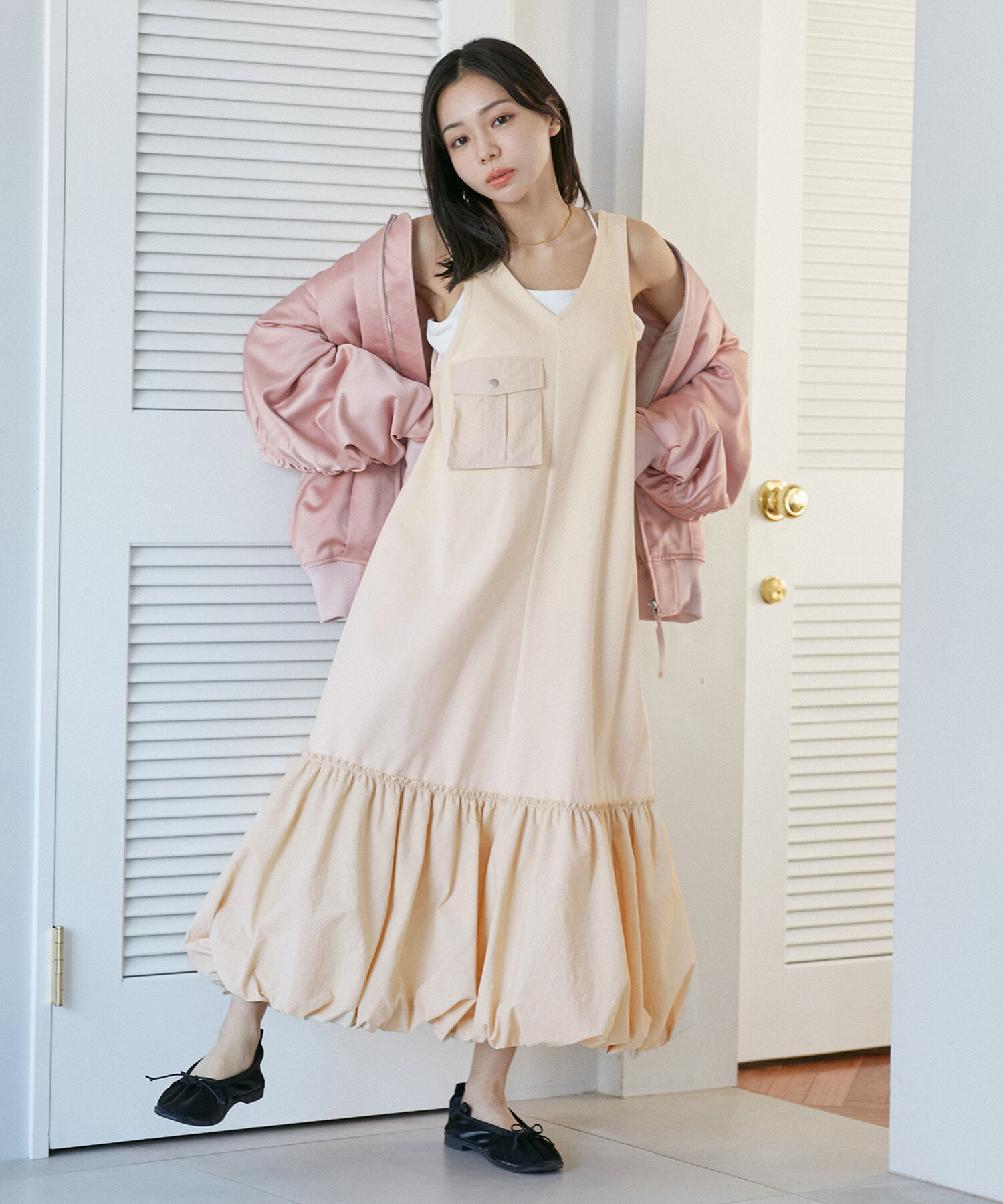 VIS「ドッキングバルーンワンピース【洗える】」|ワンピース|