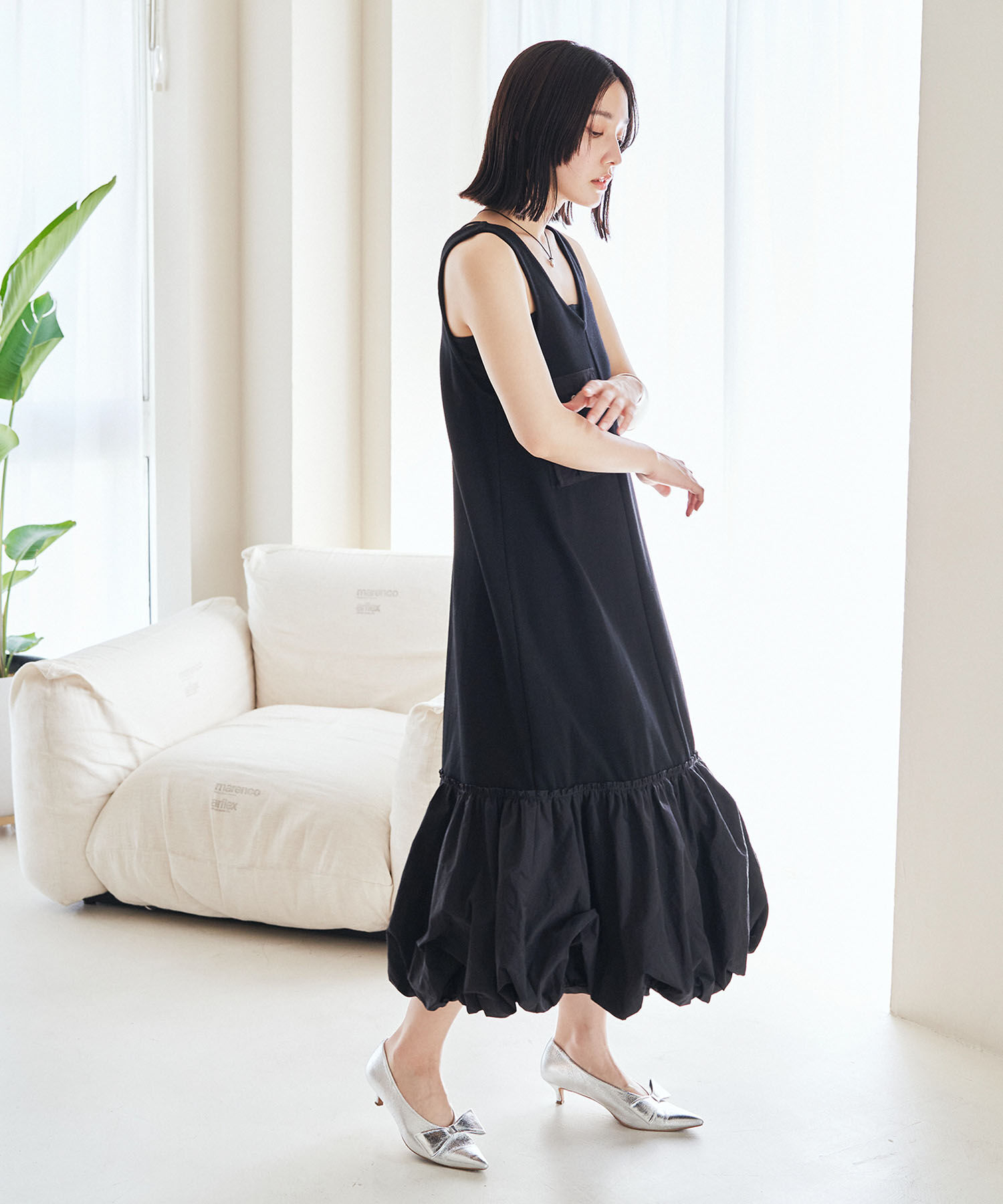VIS「ドッキングバルーンワンピース【洗える】」|ワンピース|