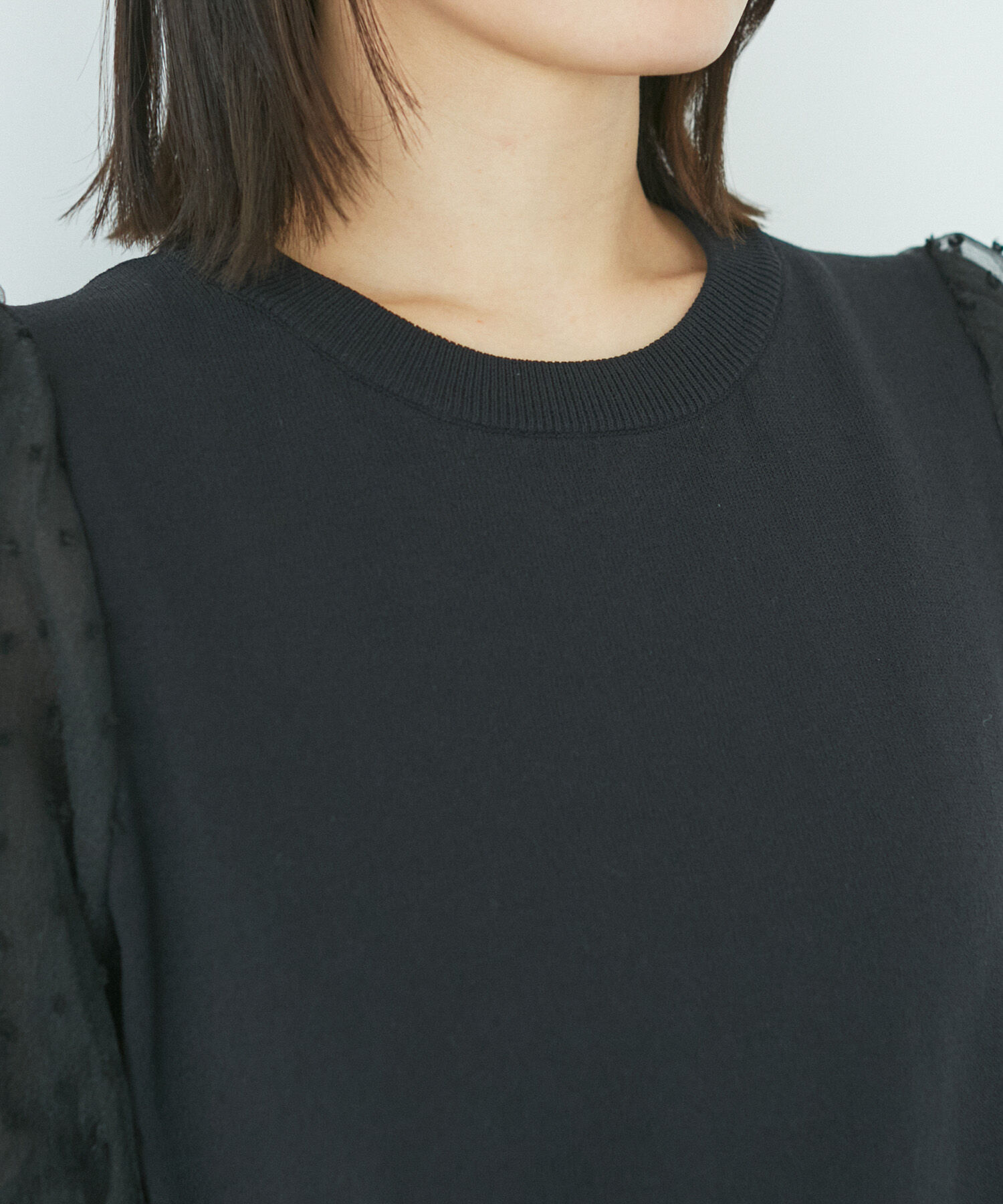 VIS「【夏トップス総選挙/お気に入り登録No.1】袖シアードッキングニット」|ニット・セーター|